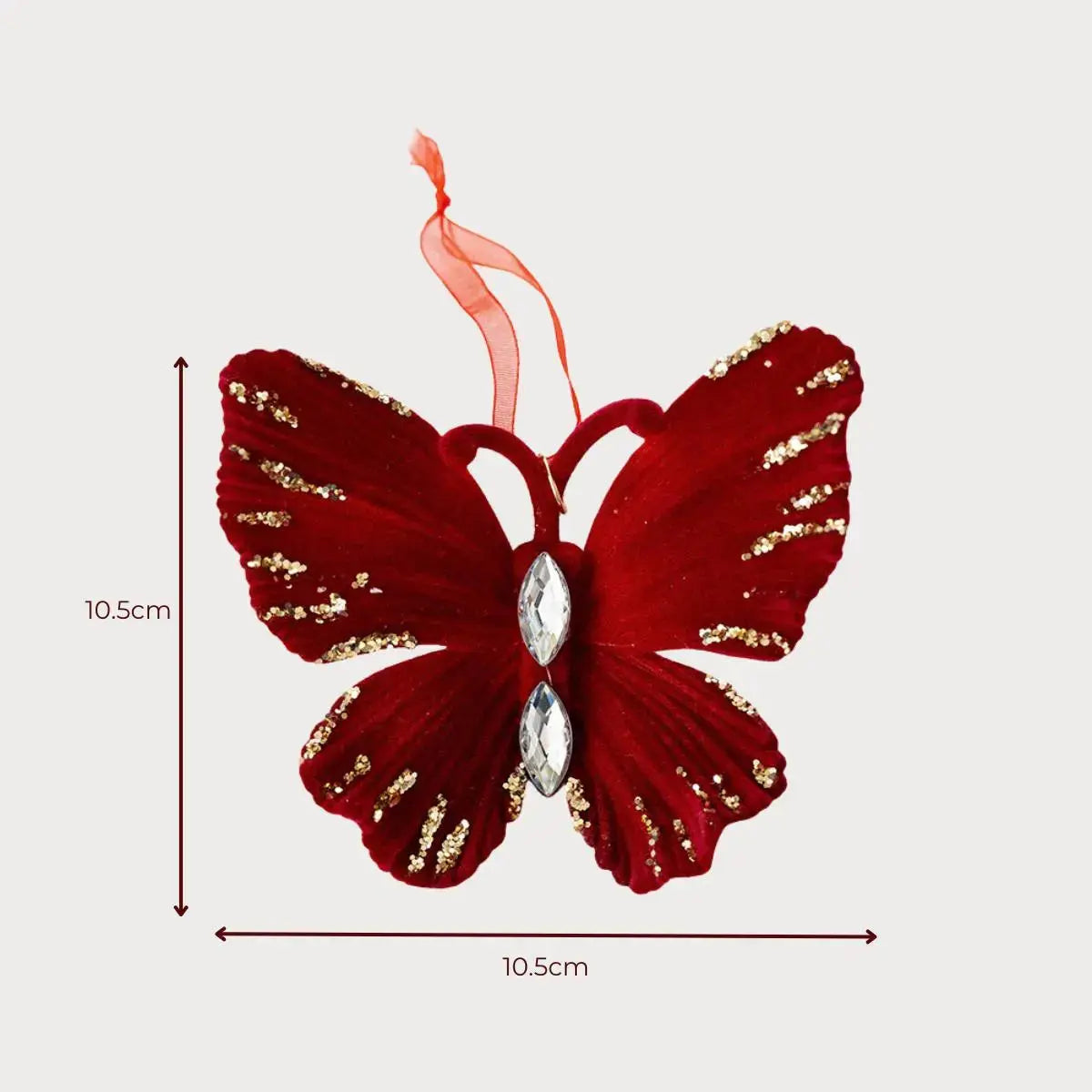 Christmas Burgundy Velvet Hanging Ornmanets-Speckled Space
