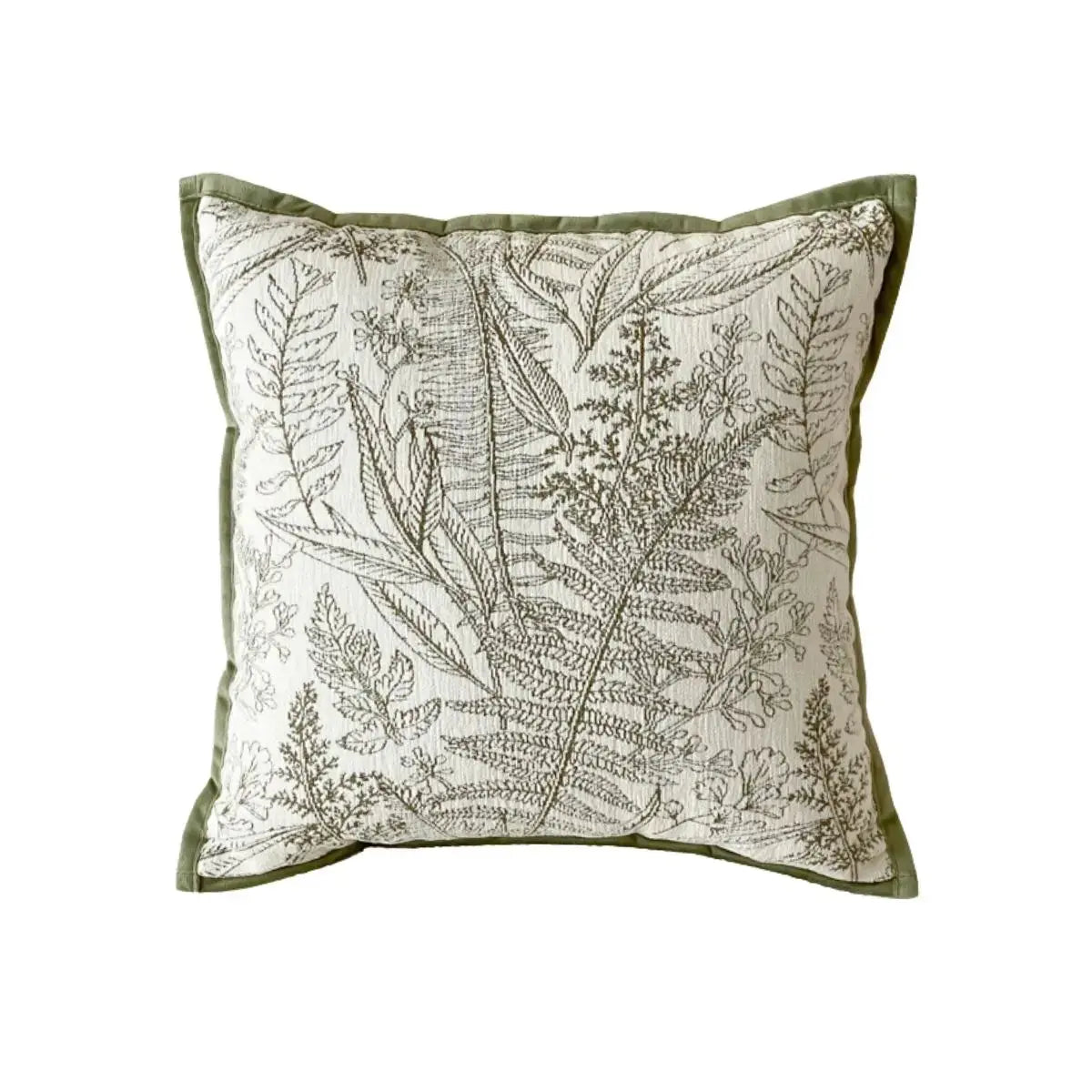 Boscha Green Floral Cushion Cover B Speckled Space
