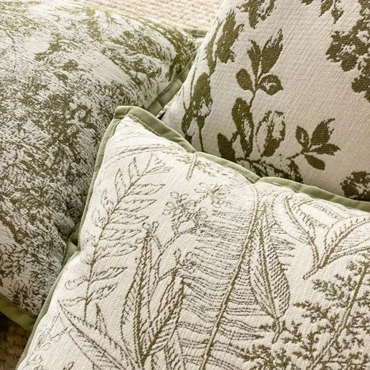 Boscha Green Floral Cushion Cover A Speckled Space