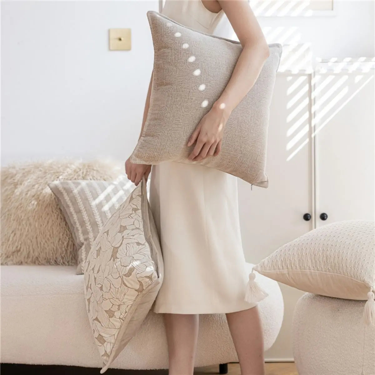 Edison Cream Cushion Cover A Speckled Space