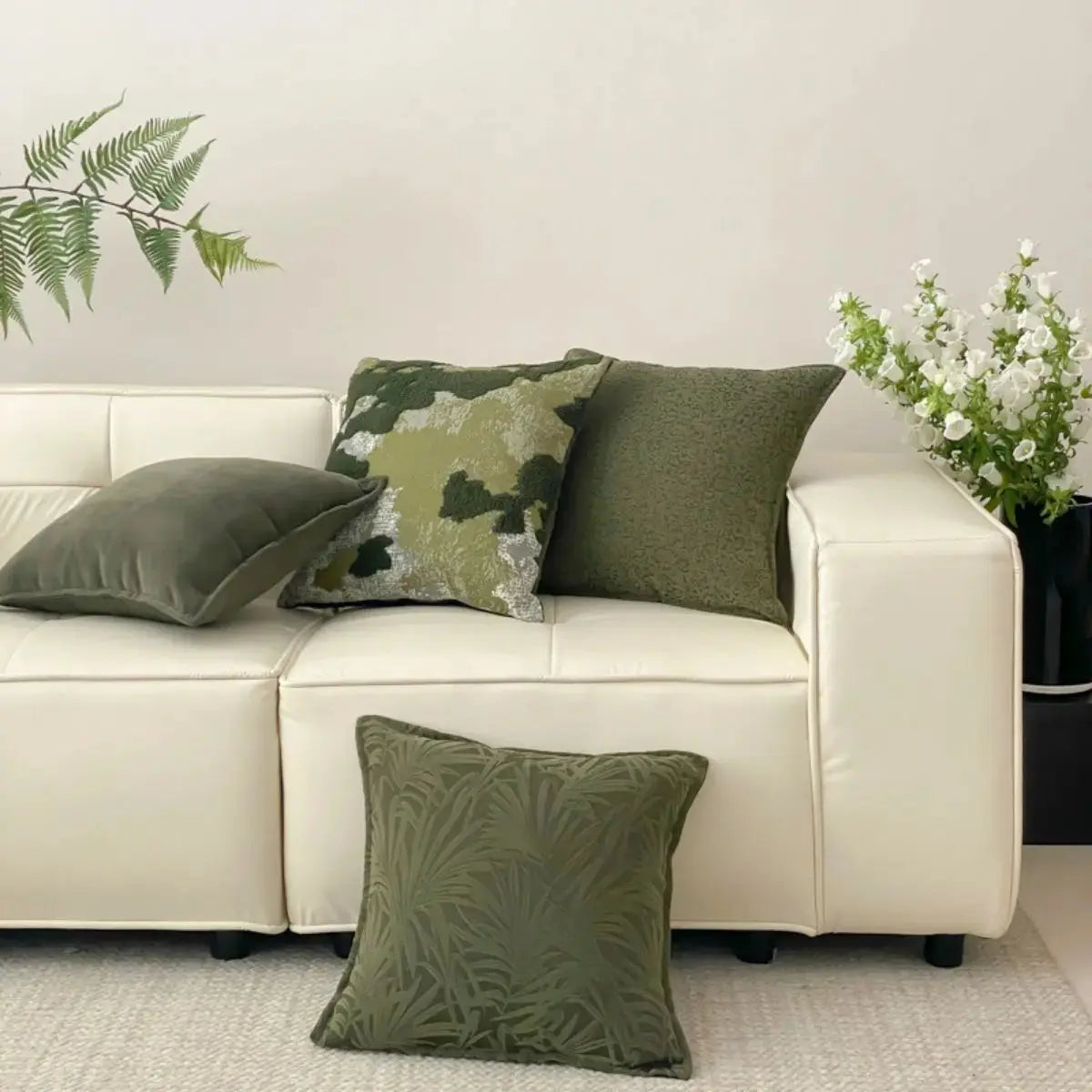 Farrah Green Floral Cushion Cover A Speckled Space