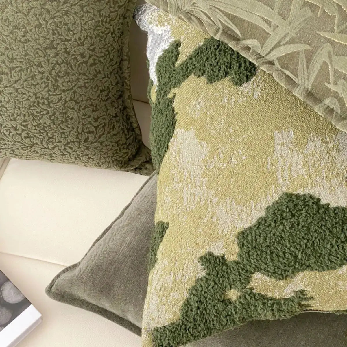 Farrah Green Floral Cushion Cover B Speckled Space