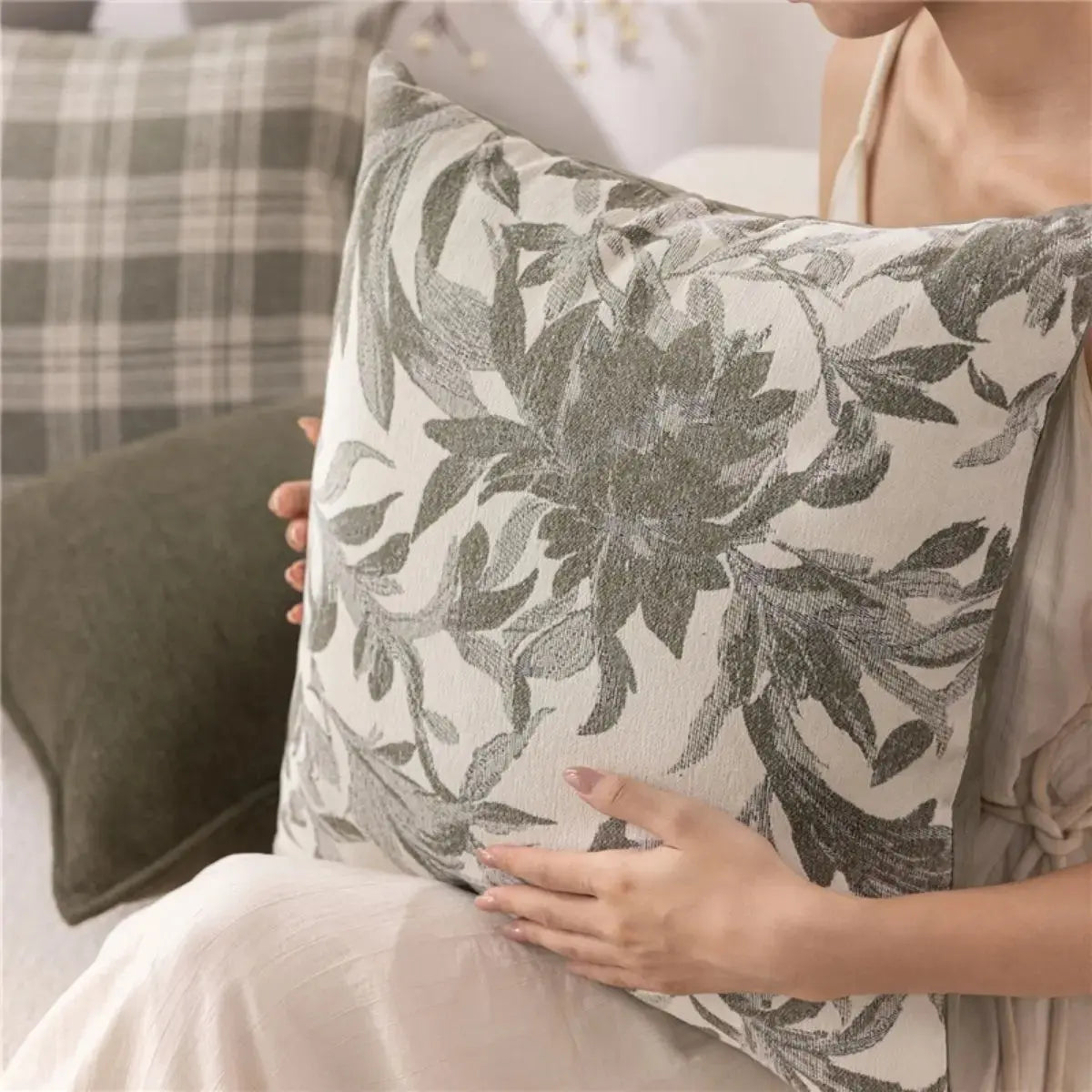Gemma Green Cushion Cover A Speckled Space