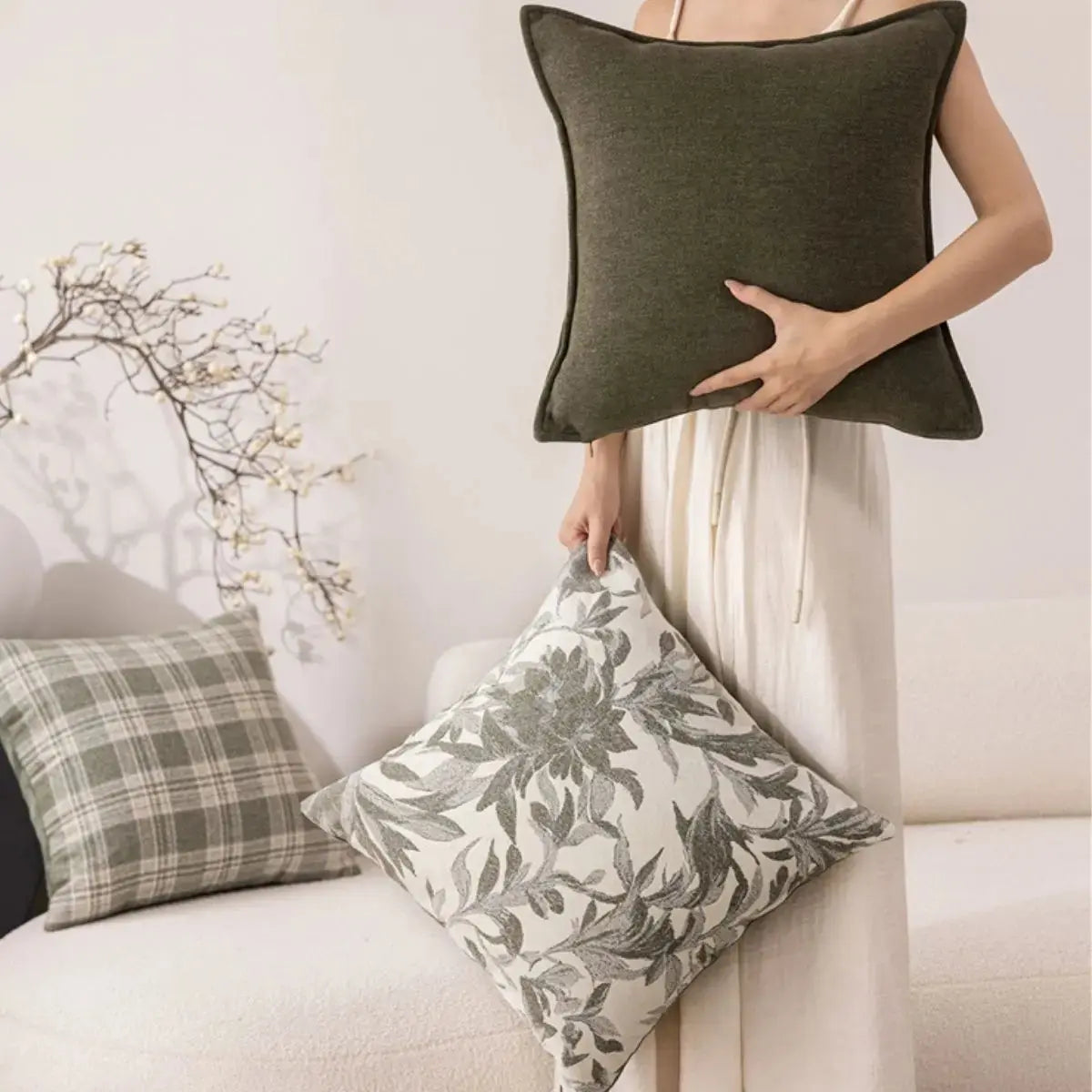 Gemma Green Cushion Cover A Speckled Space