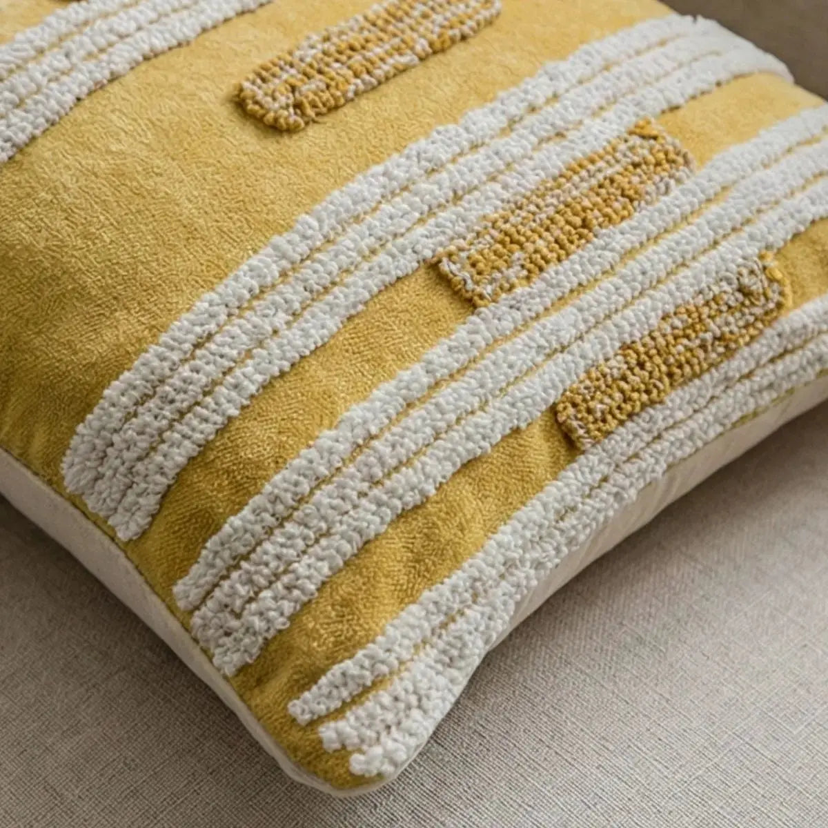 Germaine Yellow Tufted Cushion Cover A Speckled Space