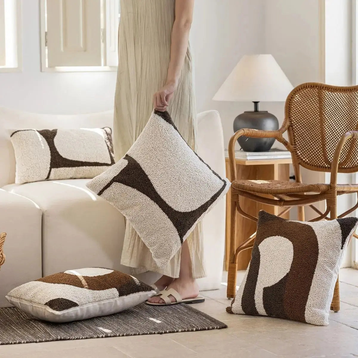 Uily Tufted Cushion Cover A Speckled Space