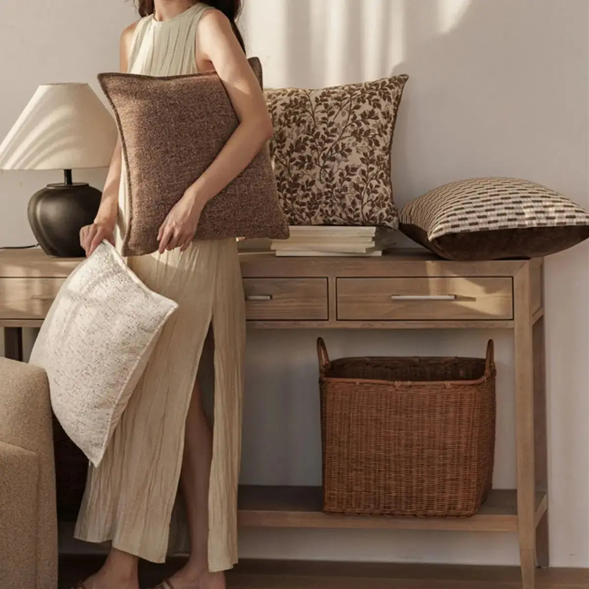 Violette Brown Cushion Cover A Speckled Space