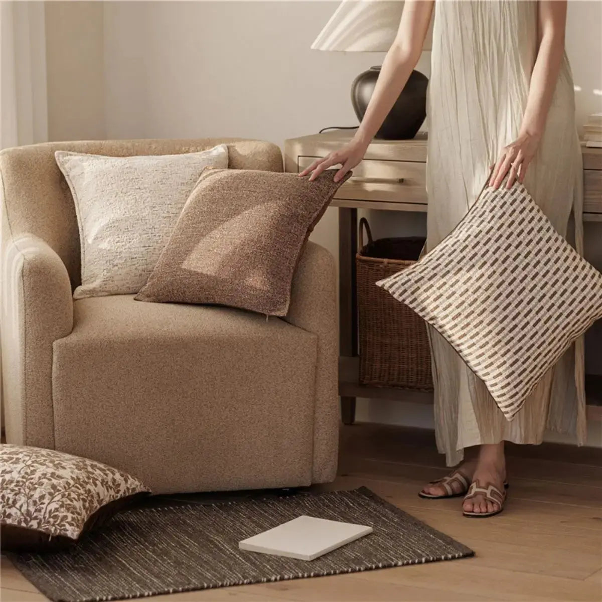 Violette Brown Cushion Cover A Speckled Space