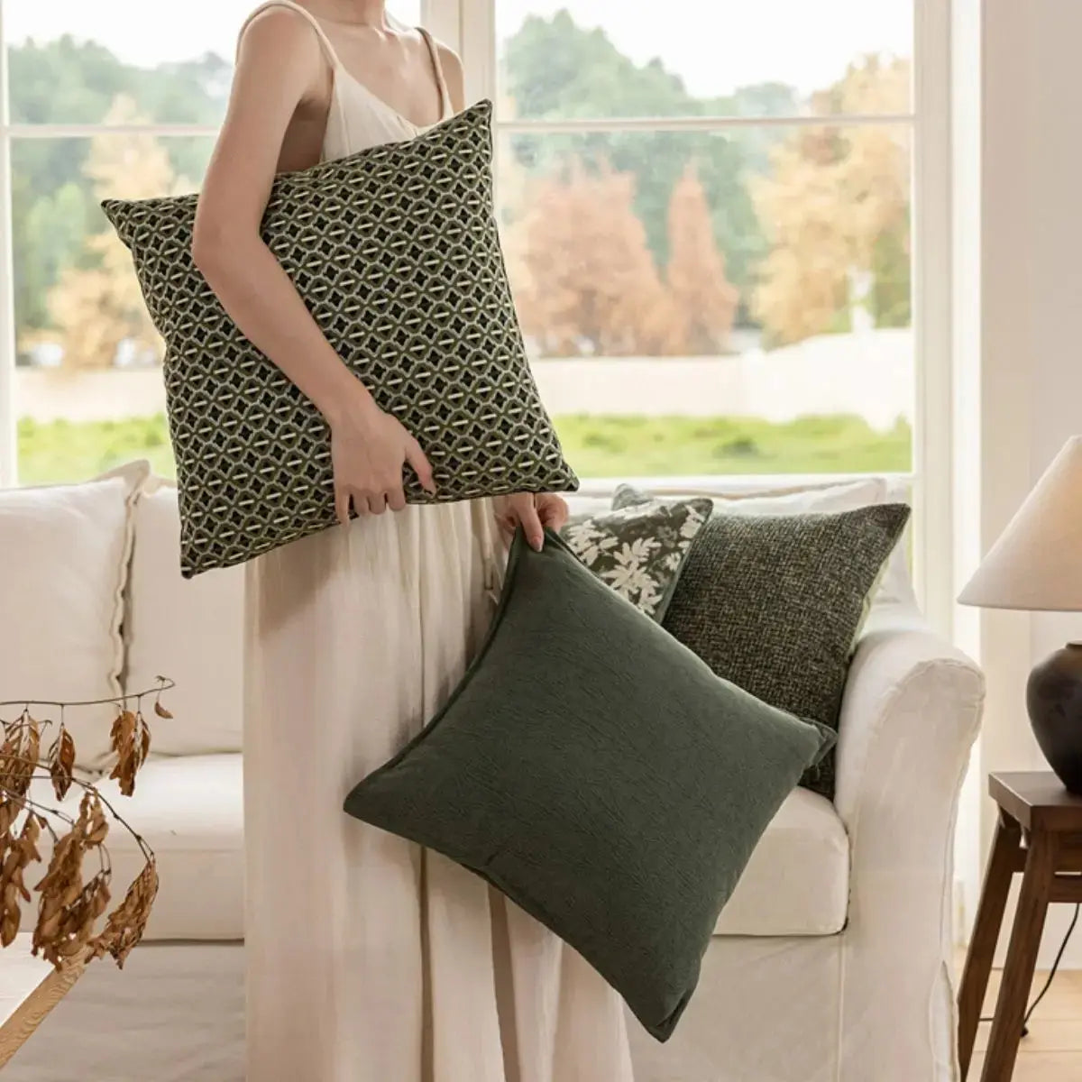 Zyer Green Cushion Cover B Speckled Space