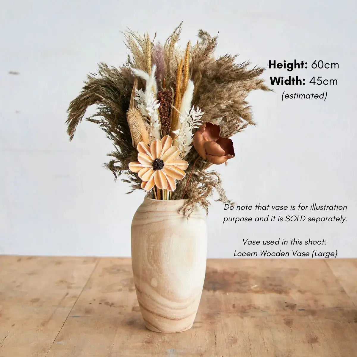 Dried Floral Pampas Arrangement D Speckled Space