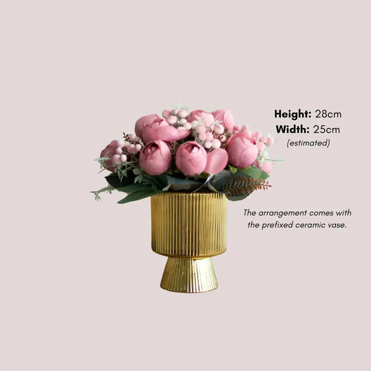 Peony Dark PInk Floral Arrangement Speckled Space