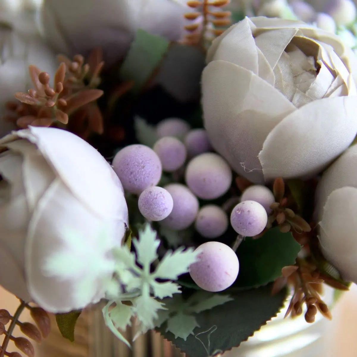 Peony Grey Floral Arrangement Speckled Space
