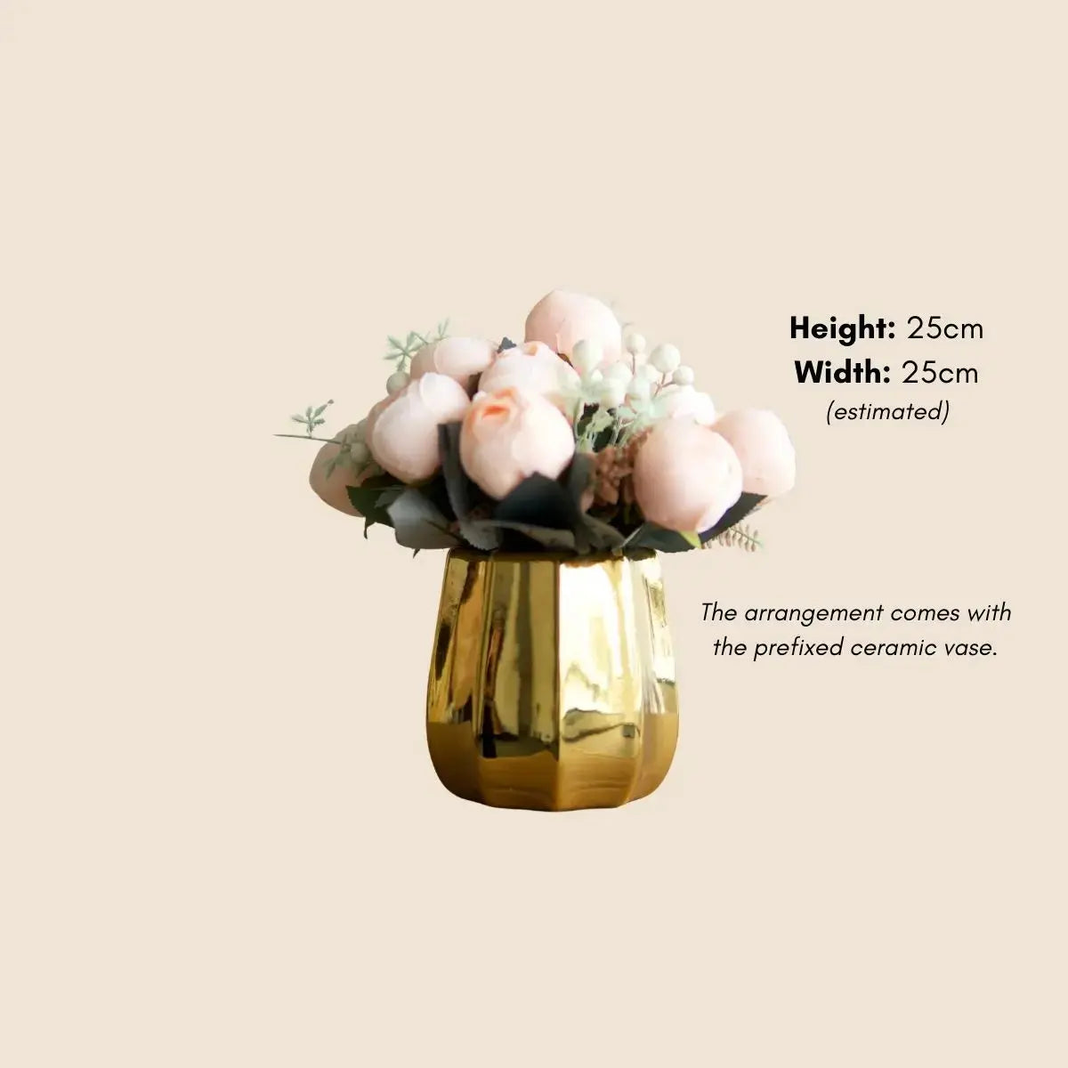 Peony Peach Floral Arrangement Speckled Space