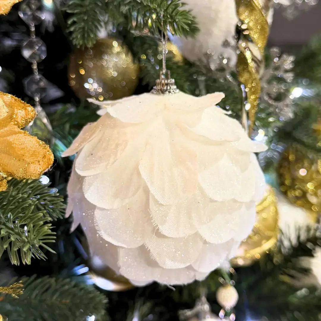 White Textured Baubles D Speckled Space