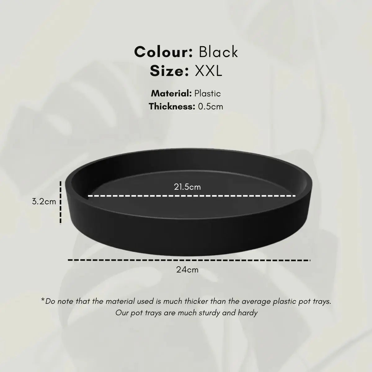 Premium Thick Plastic Flower Plant Pot Tray Speckled Space