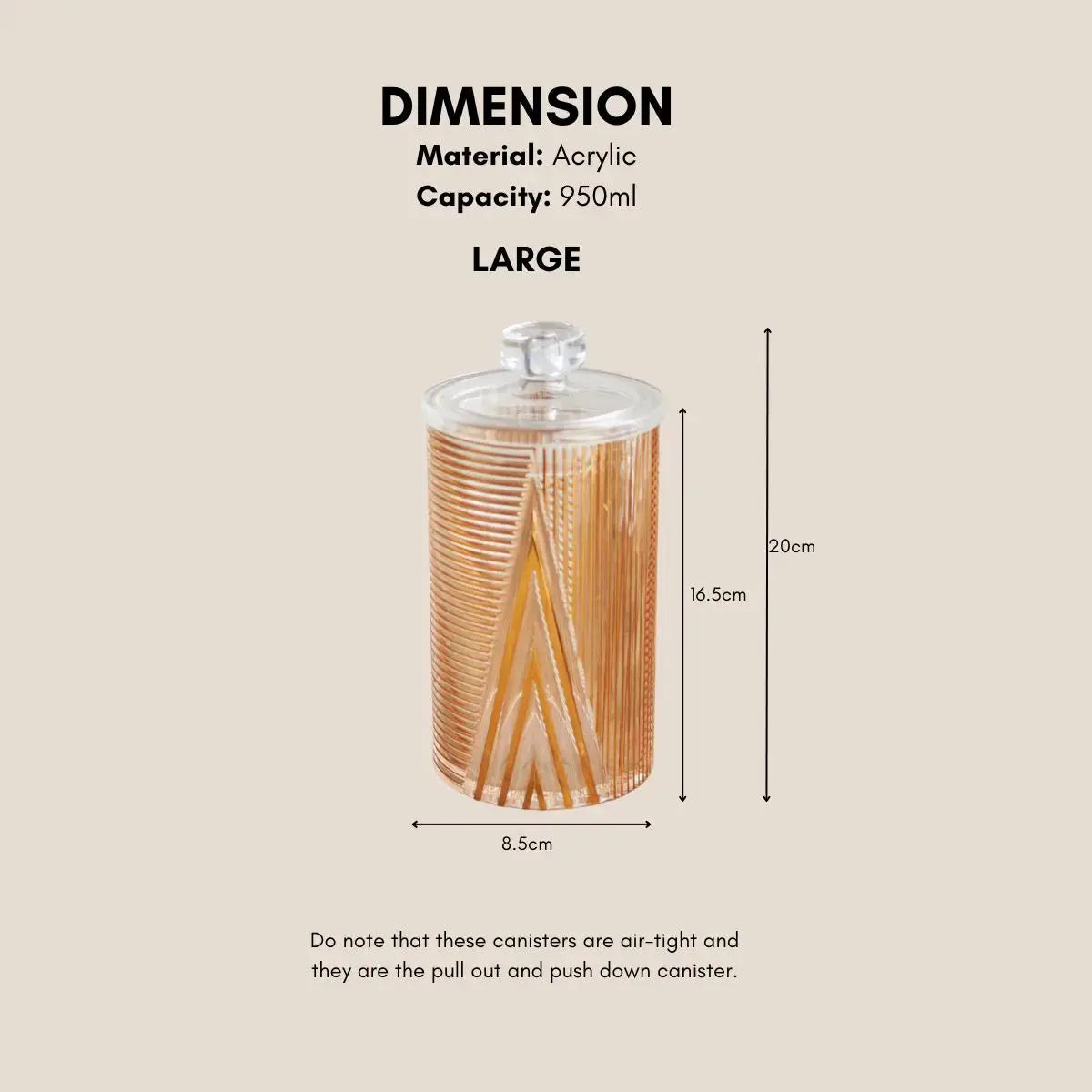 Denni Air Tight Acrylic Canister Speckled Space