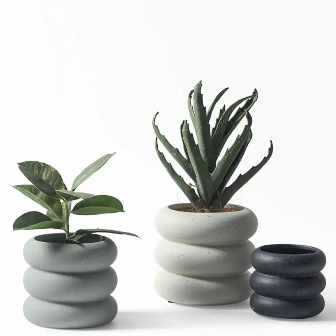Fahlmain Ceramic Flower Pot-Speckled Space