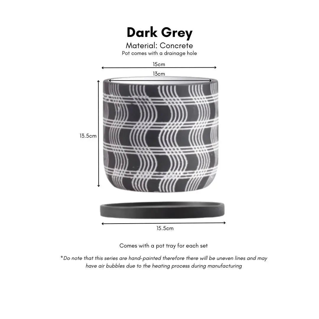 Raven Concrete Flower Pot-Speckled Space