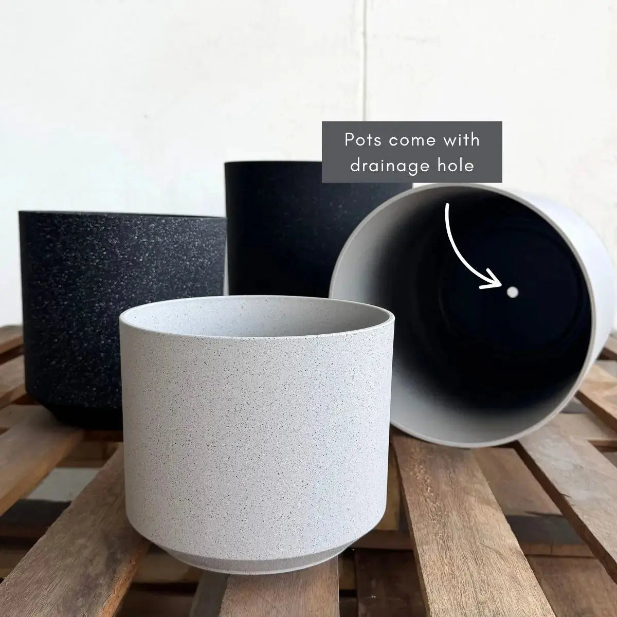Borg Premium Thick Plastic Flower Pot Speckled Space
