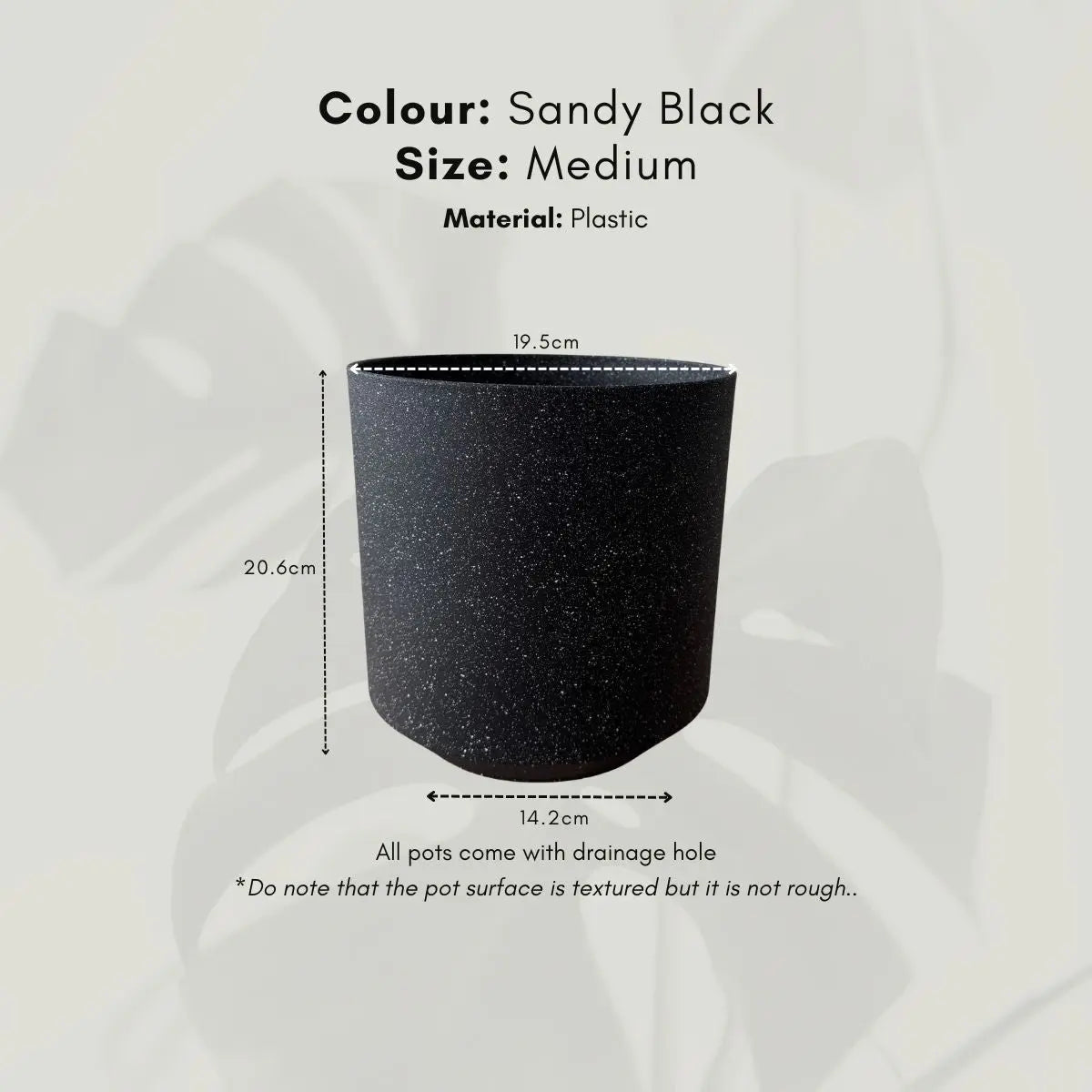 Borg Premium Thick Plastic Flower Pot Speckled Space