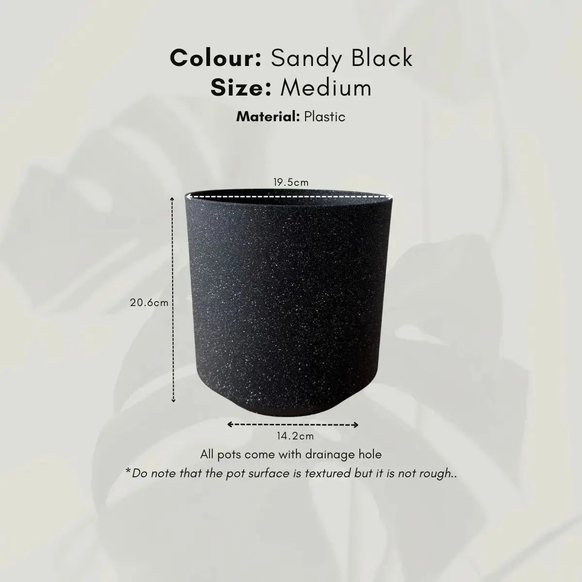 Borg Premium Thick Plastic Flower Pot Speckled Space