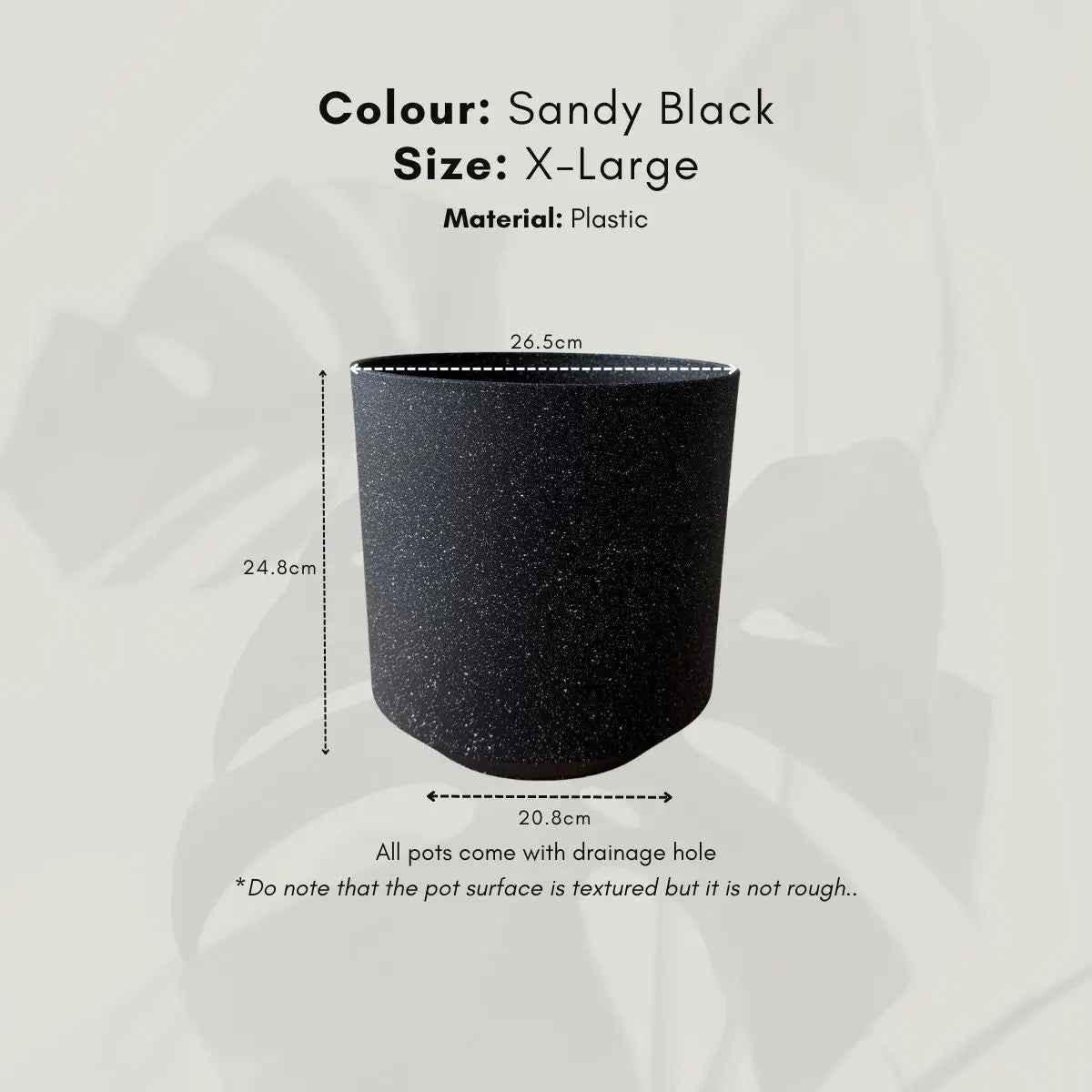 Borg Premium Thick Plastic Flower Pot Speckled Space