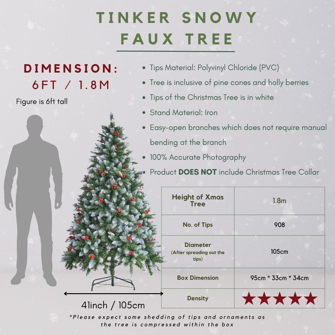 Tinker White Pine & Berry Faux Christmas Tree