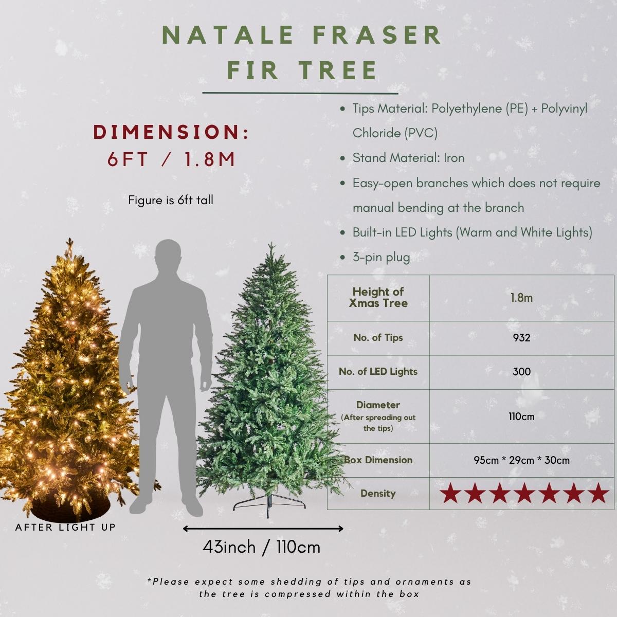 Natale Fraser Fir Faux Built-in LED Lights Christmas Tree-Speckled Space