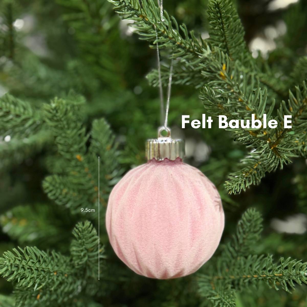 Christmas Velvet Non-Glitter Hanging Baubles
