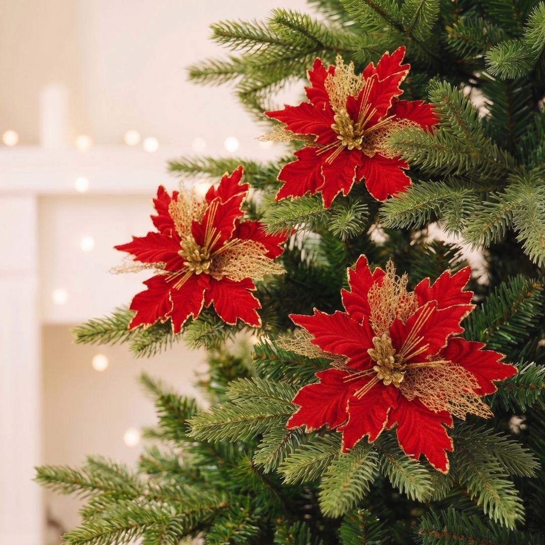 Red Artificial Poinsettia Flower