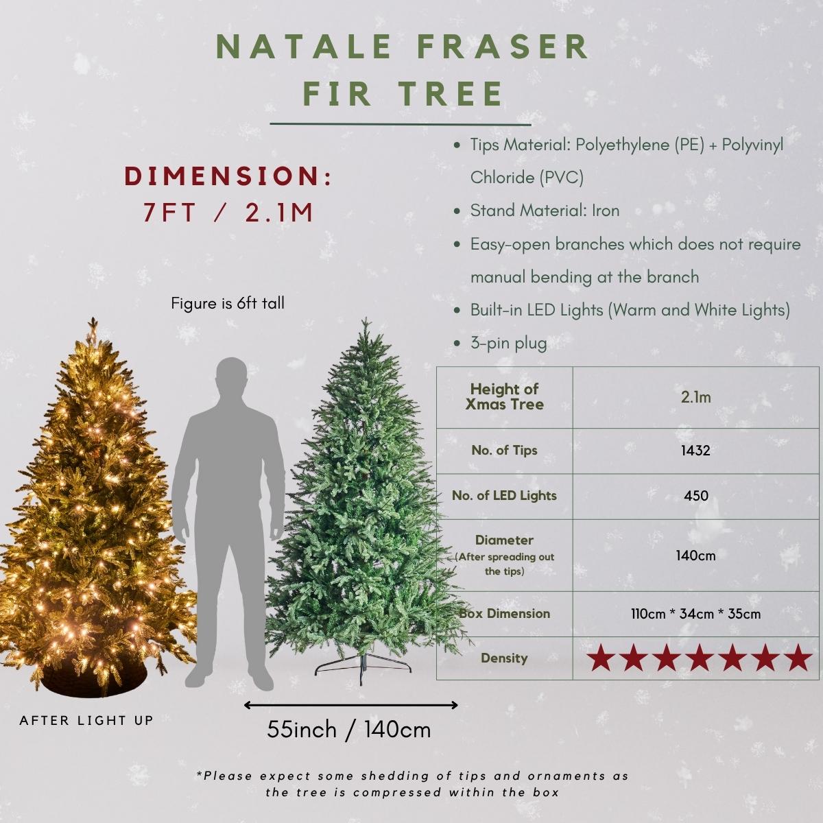 Natale Fraser Fir Faux Built-in LED Lights Christmas Tree-Speckled Space