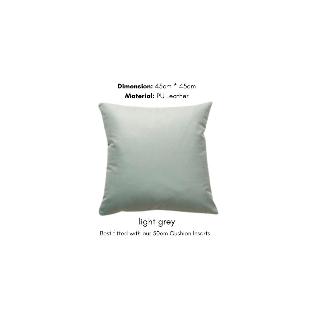 Plainly Solid Faux Leather Cushion Cover