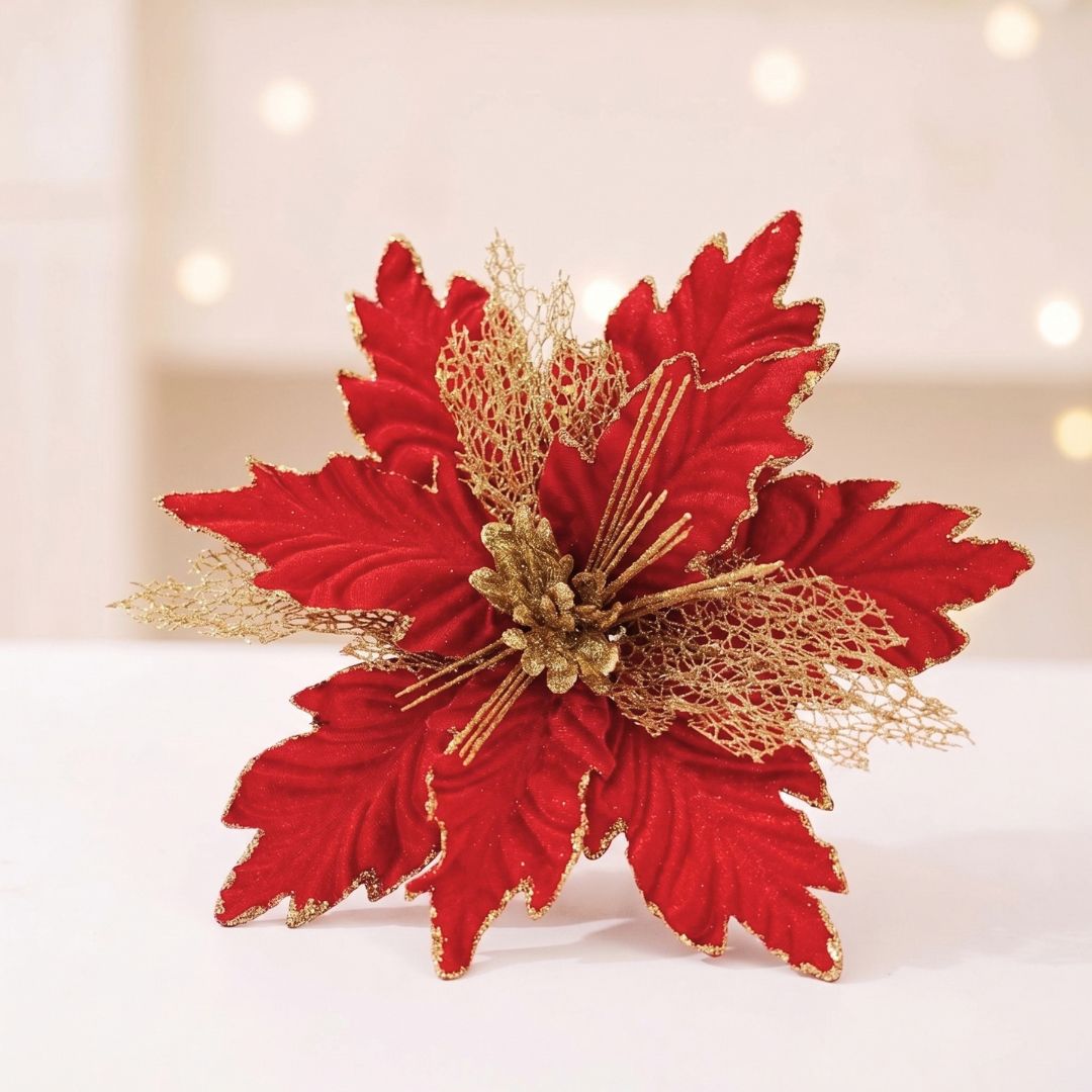 Red Artificial Poinsettia Flower