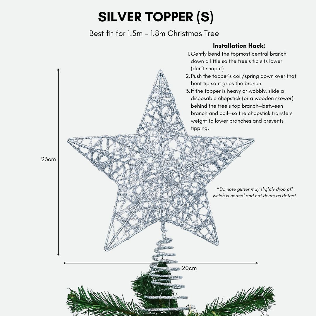 Silver Blinky Star Tree Topper