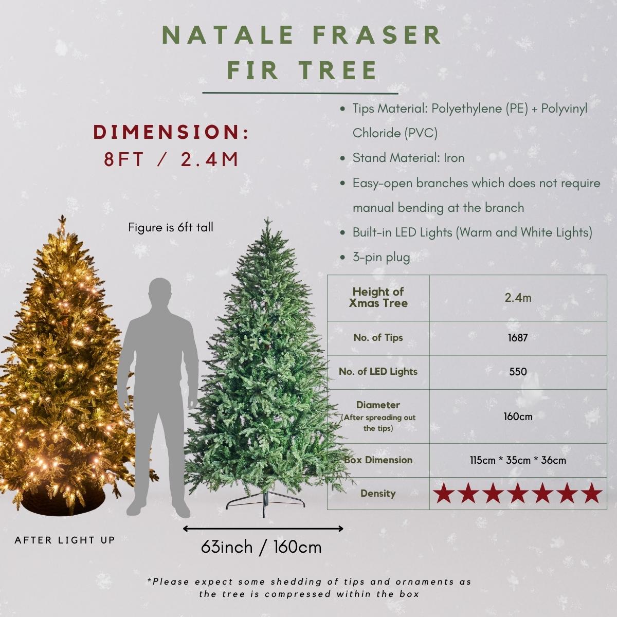 Natale Fraser Fir Faux Built-in LED Lights Christmas Tree-Speckled Space