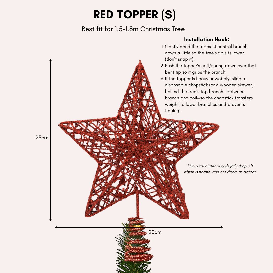 Red Blinky Star Tree Topper