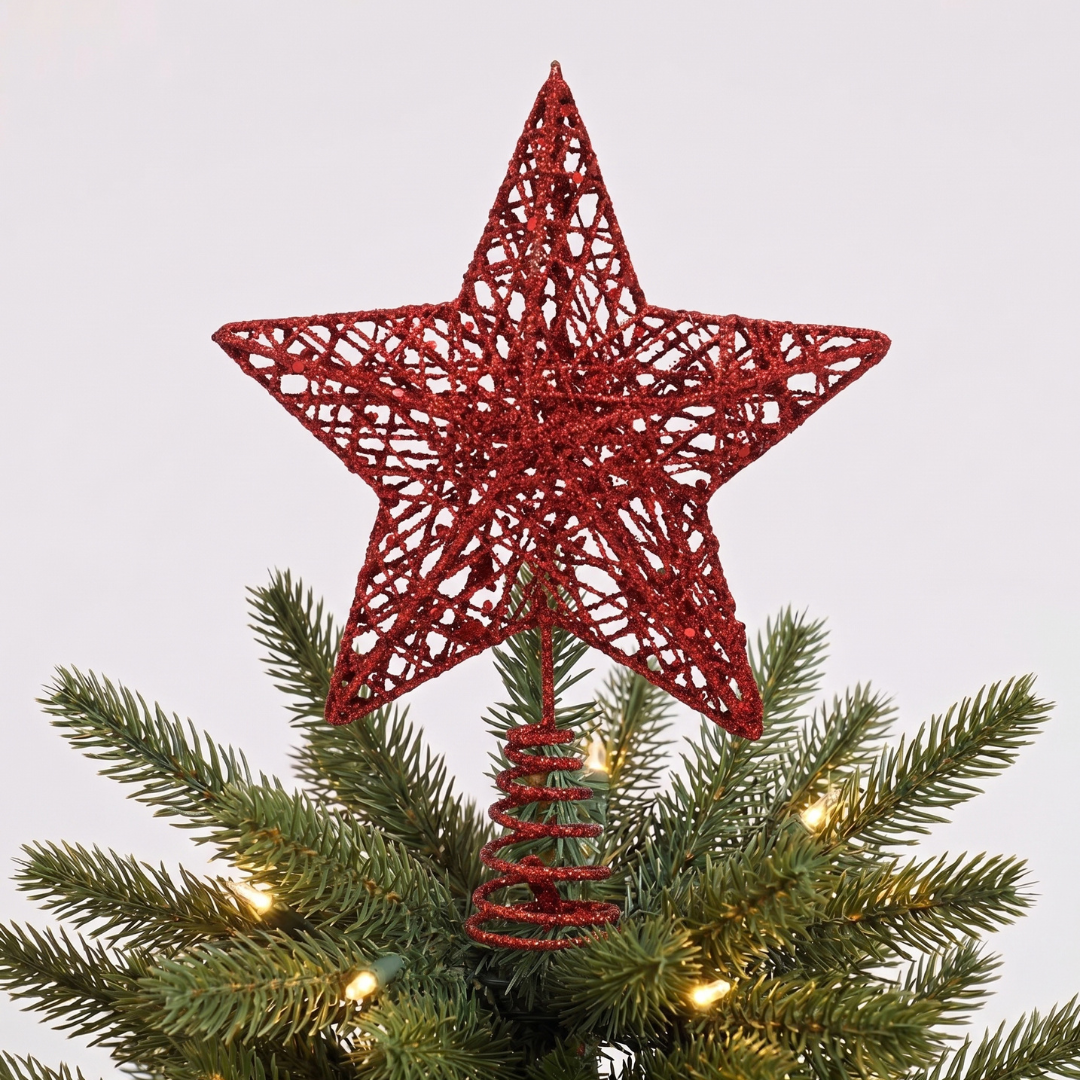 Red Blinky Star Tree Topper