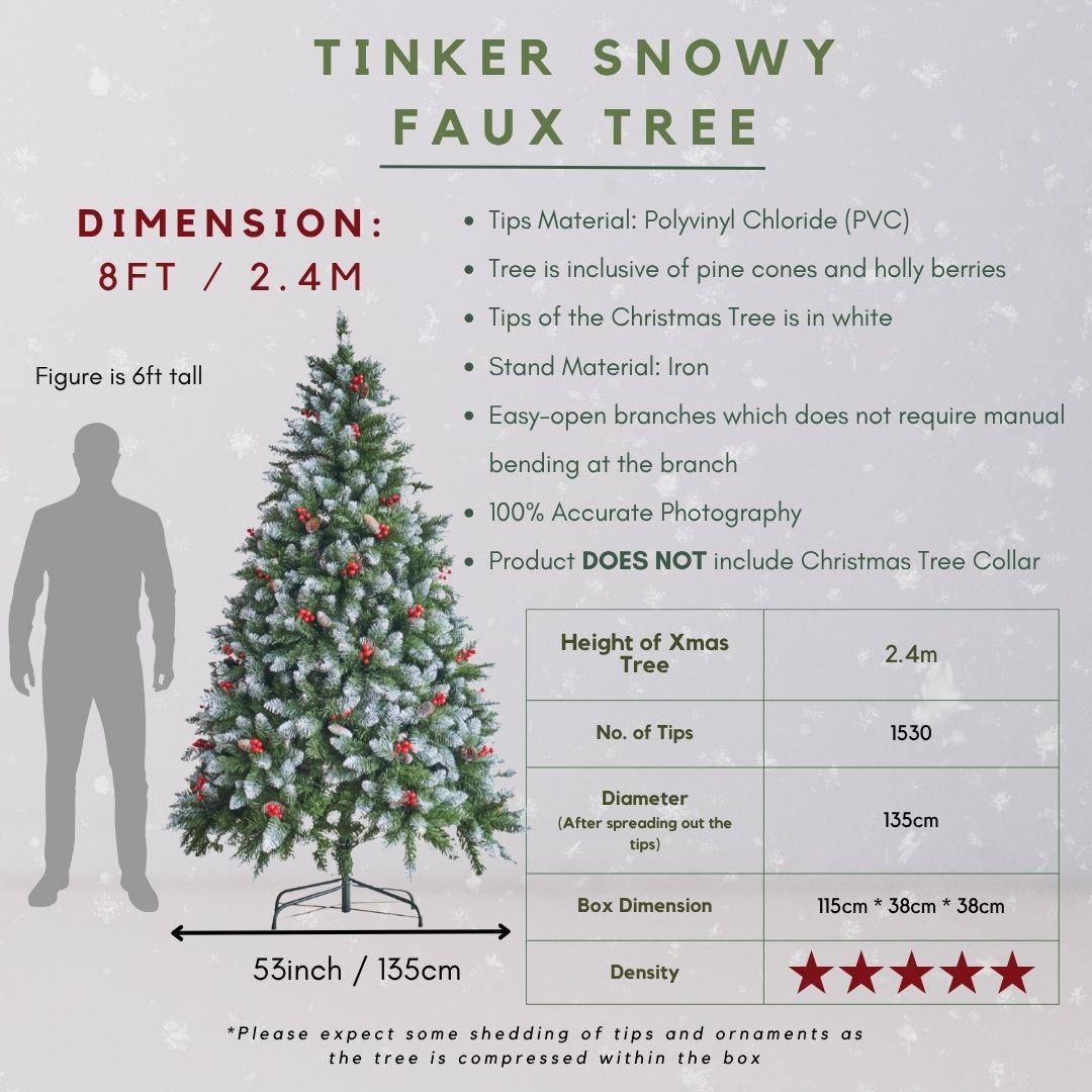 Tinker White Pine & Berry Faux Christmas Tree