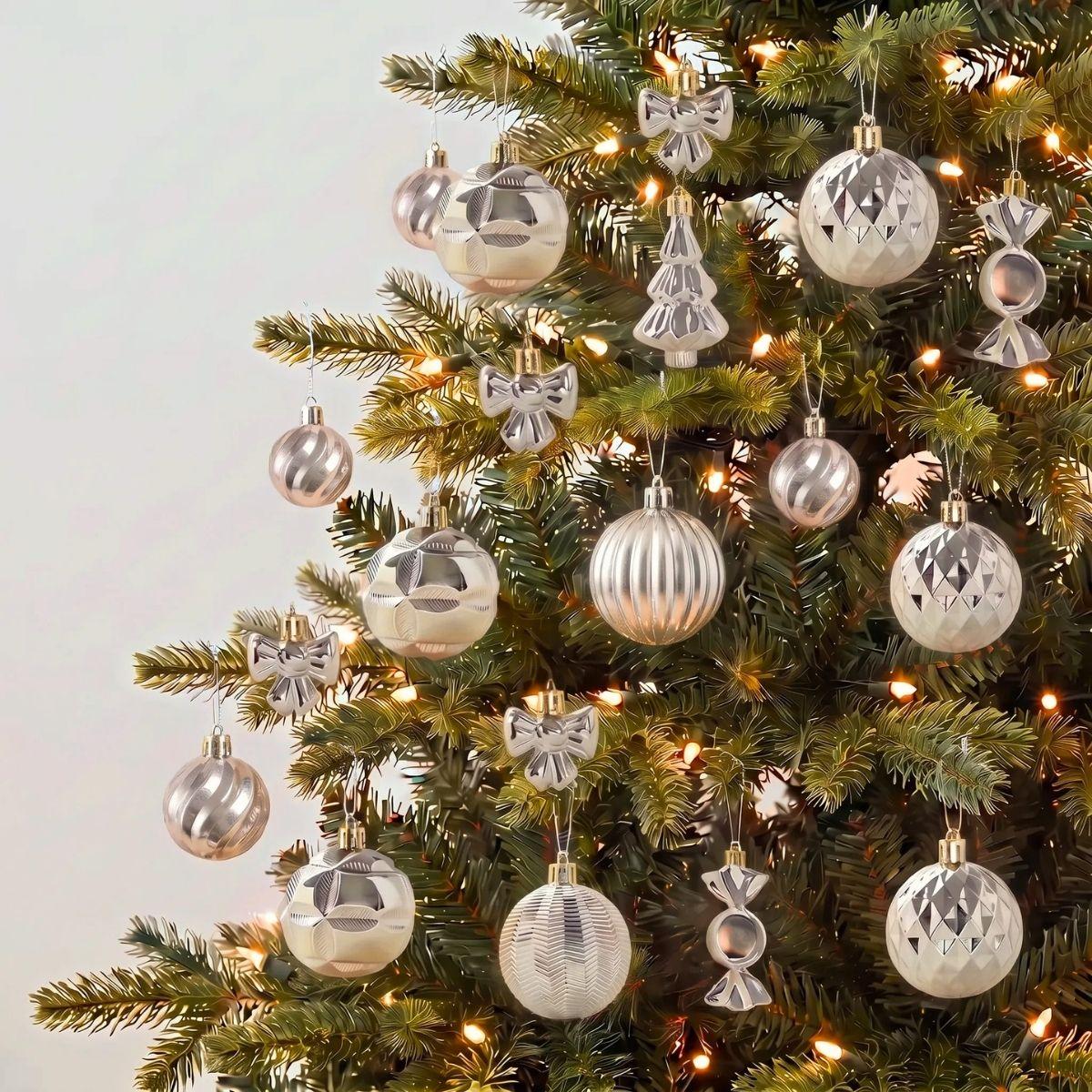 Light Gold 18pcs Christmas Baubles for Christmas Tree in Singapore