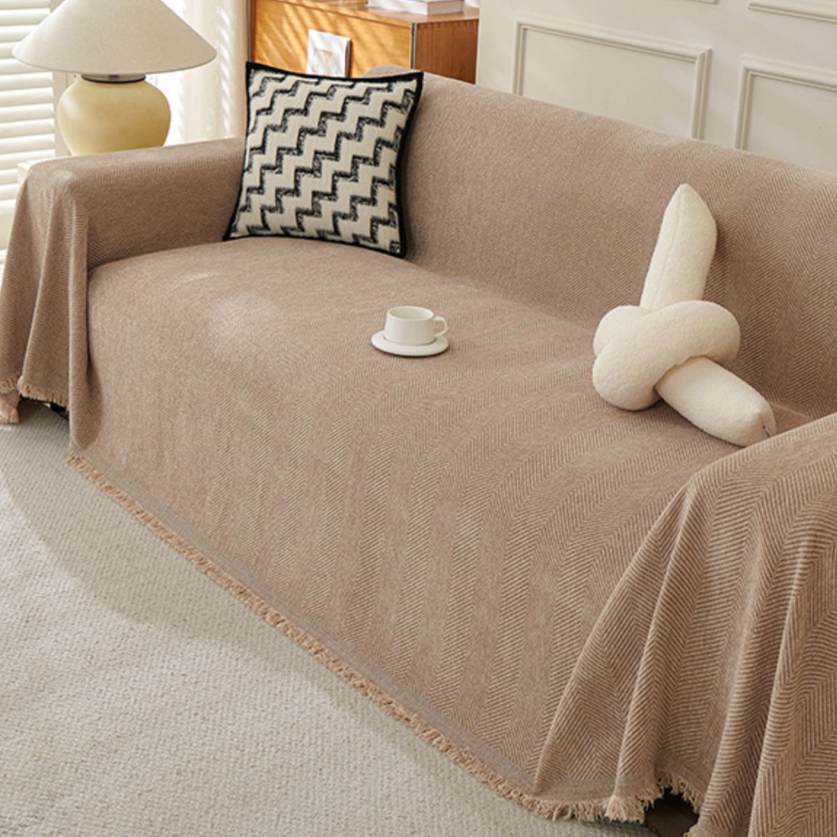 Rosella Brown Sofa Throw Cover