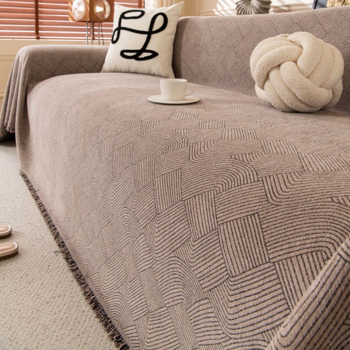 Humier Brown Sofa Throw Cover