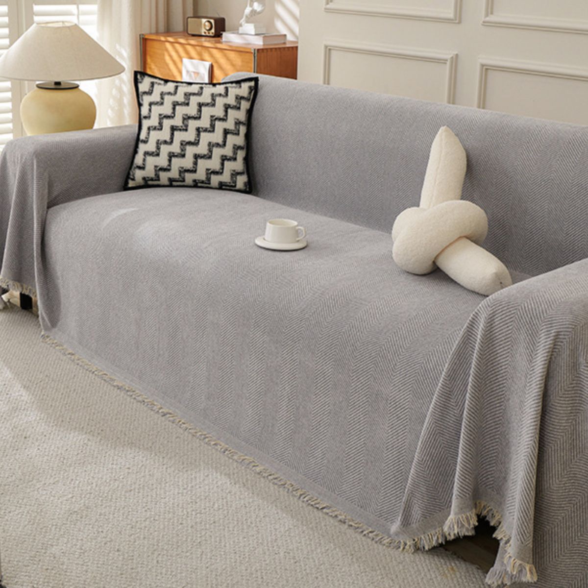 Rhinola Grey Sofa Throw Cover