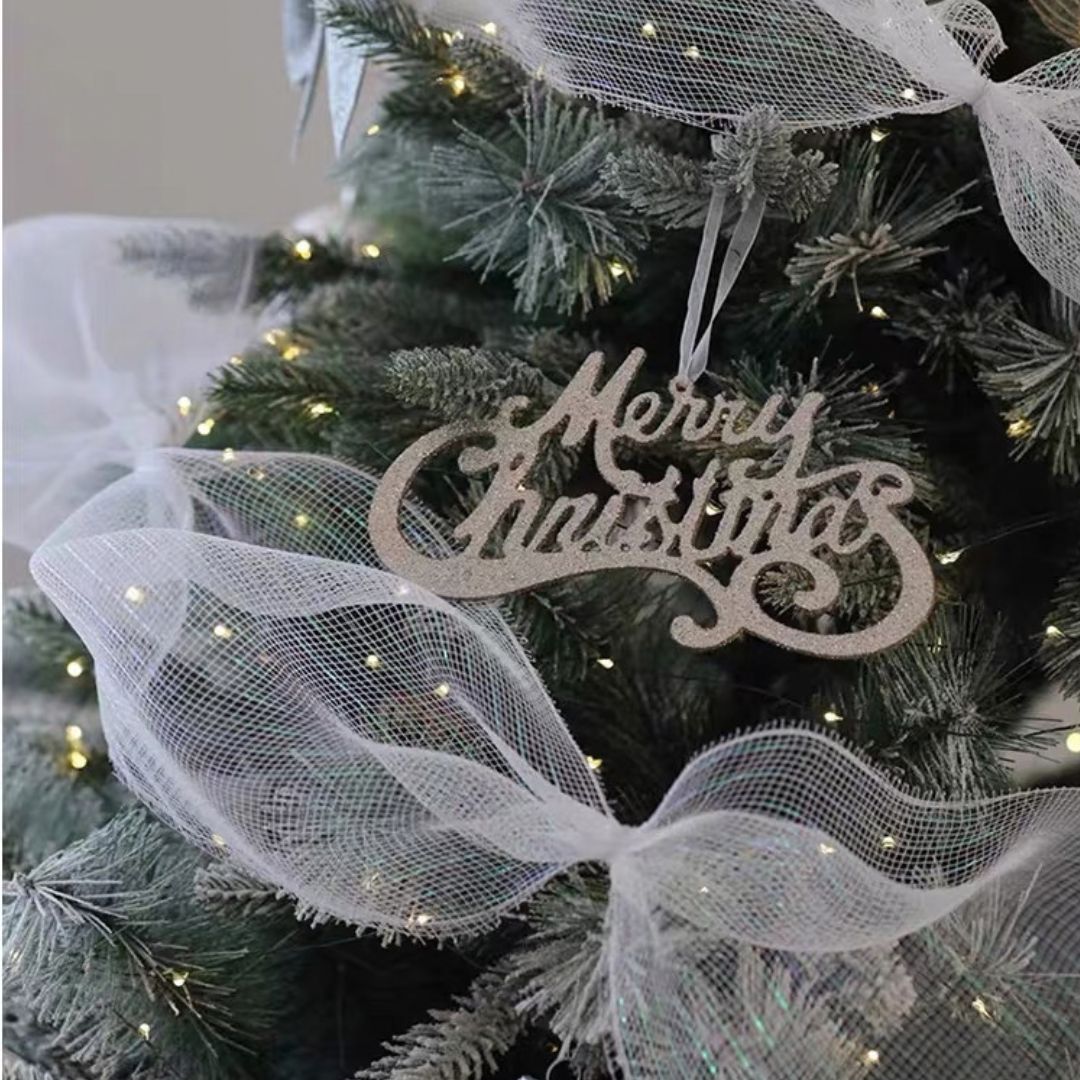 Ethereal White & Silver Woven Tree Mesh Garland