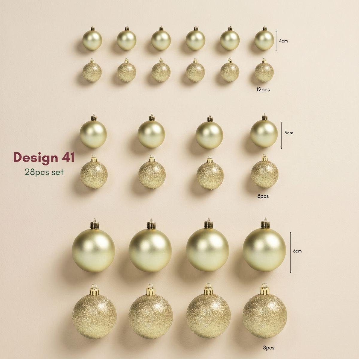 Gold Basic 28pcs Christmas Baubles for Real & Artificial Christmas Tree in Singapore