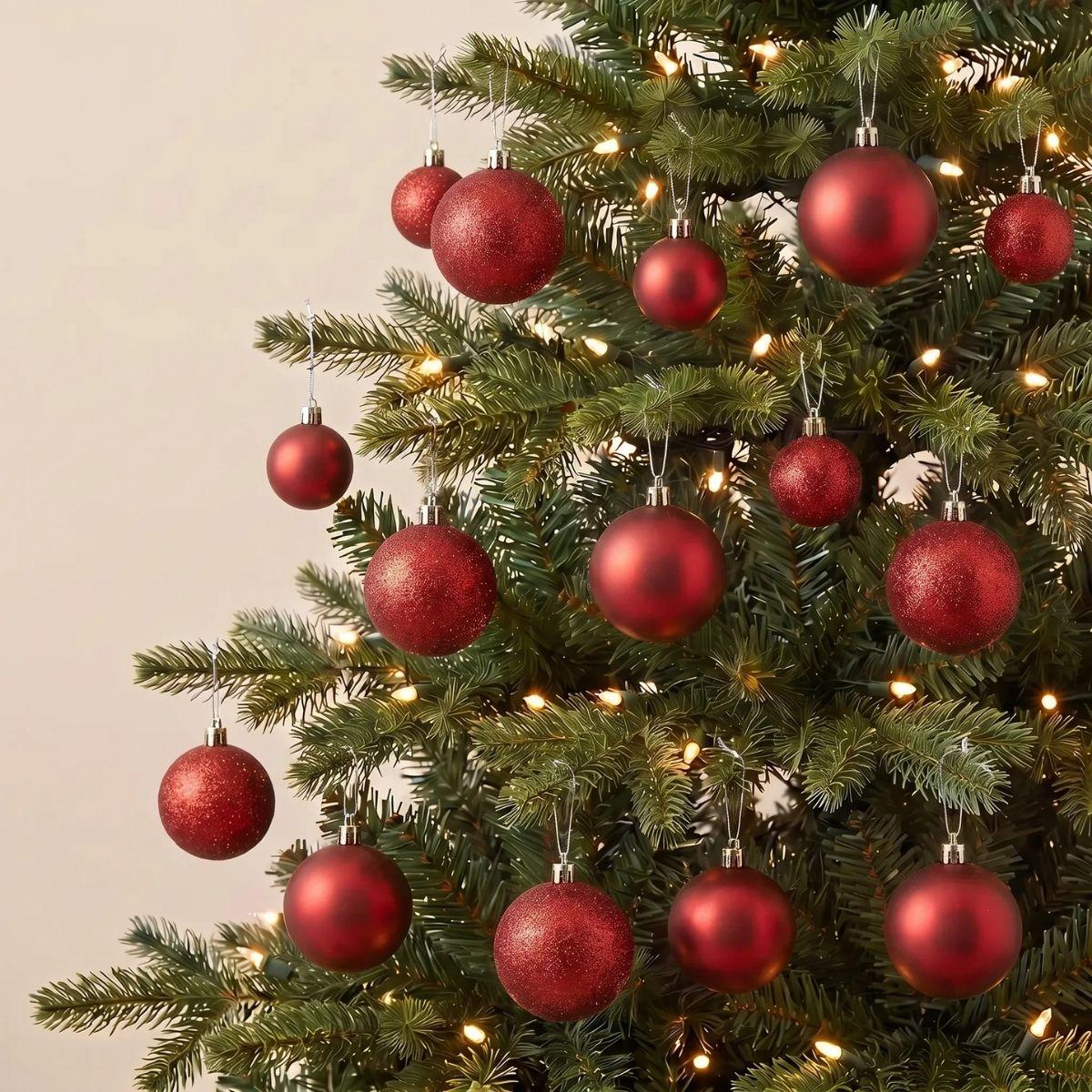 Red Basic 28pcs Christmas Baubles for Christmas Tree in Singapore