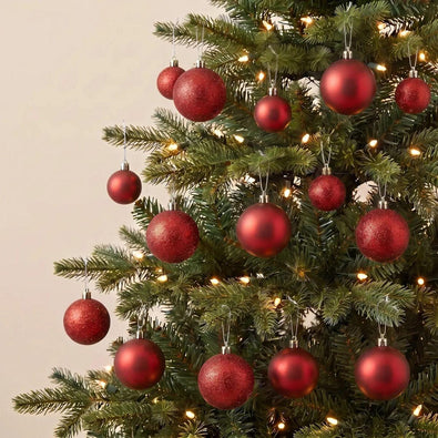 Red Basic 28pcs Christmas Baubles for Christmas Tree in Singapore