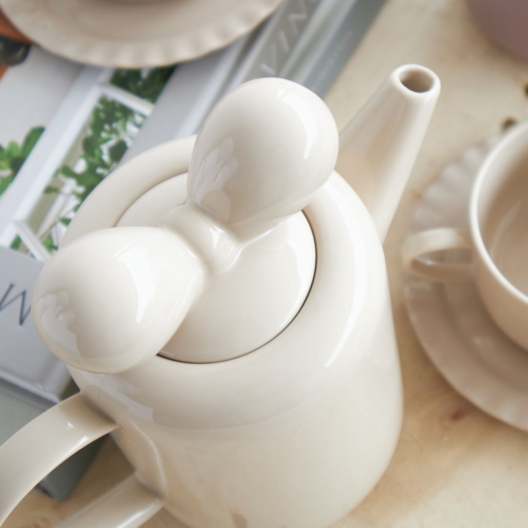 Ricabella Ceramic Cream Teapot Set