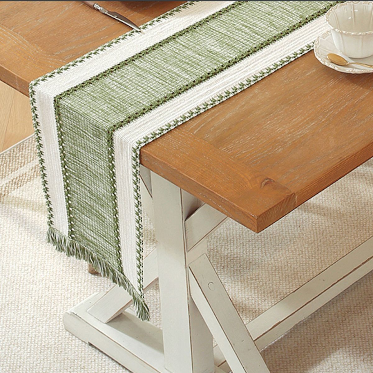 Emberloom Green Table Runner