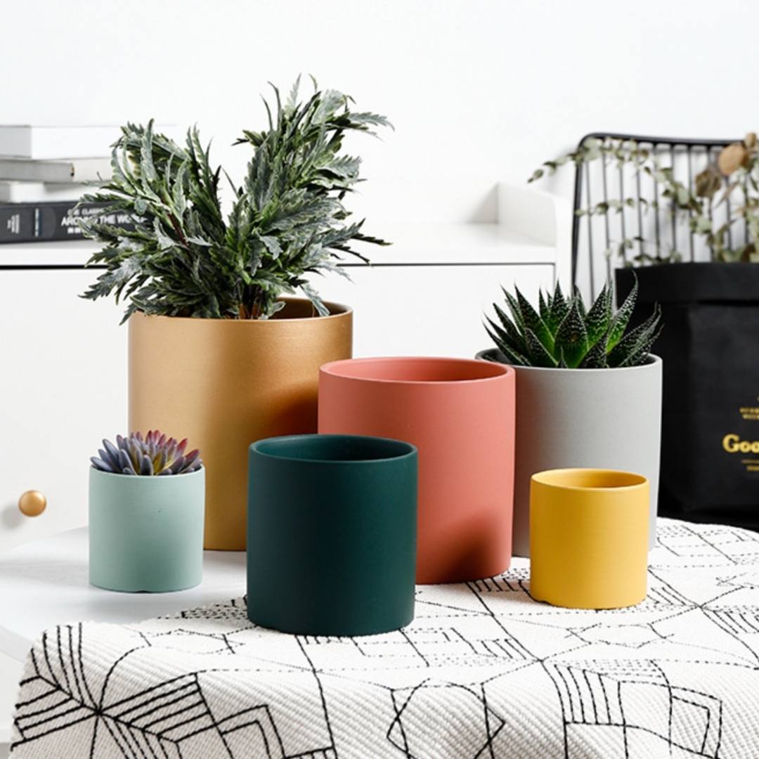 Plainy Colourful Ceramic Plant Flower Pots