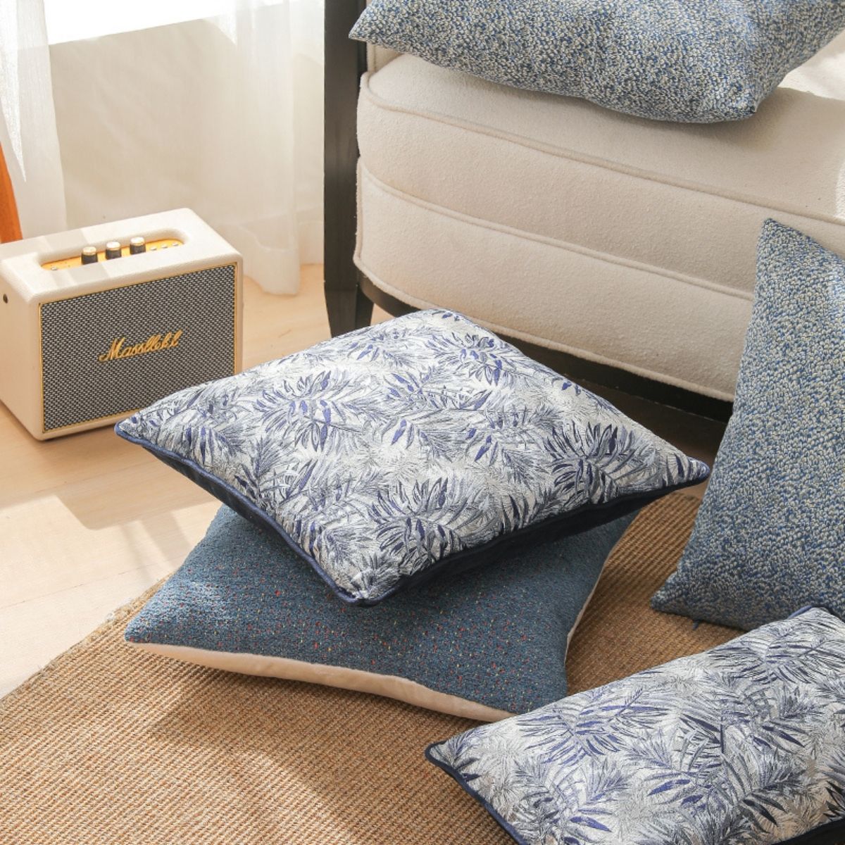 Emma Blue Cushion Cover E